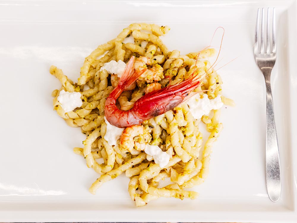 Busiate gambero e pistacchio