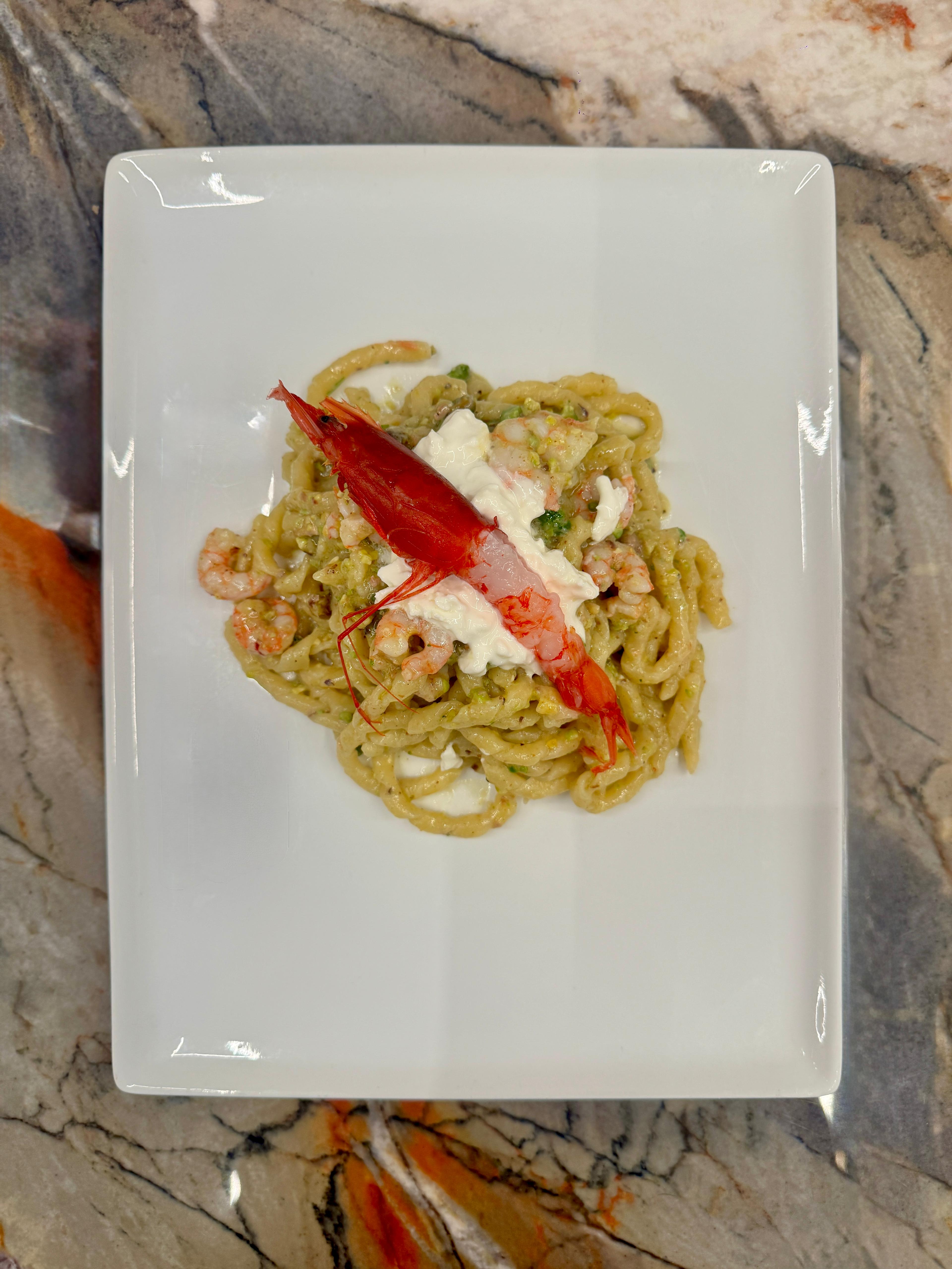 Busiate gambero e pistacchio